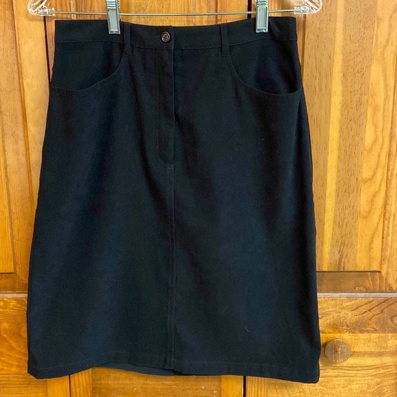 Talbots Stretch Black Suede-like Lightweight Four Pocket Pencil SkirtSz 6 NWOT